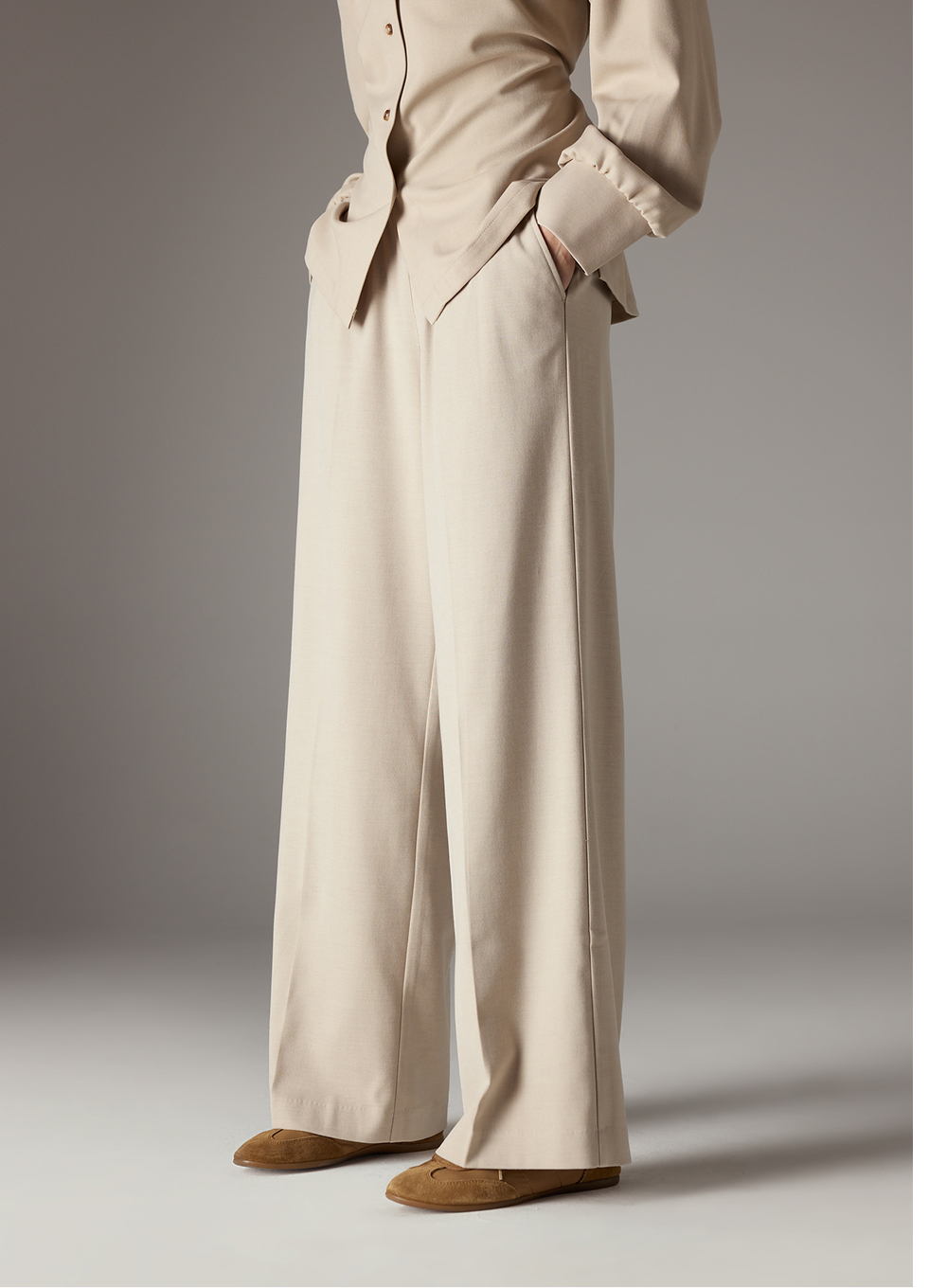 TAILORED WAISTBAND DETAIL TROUSERS