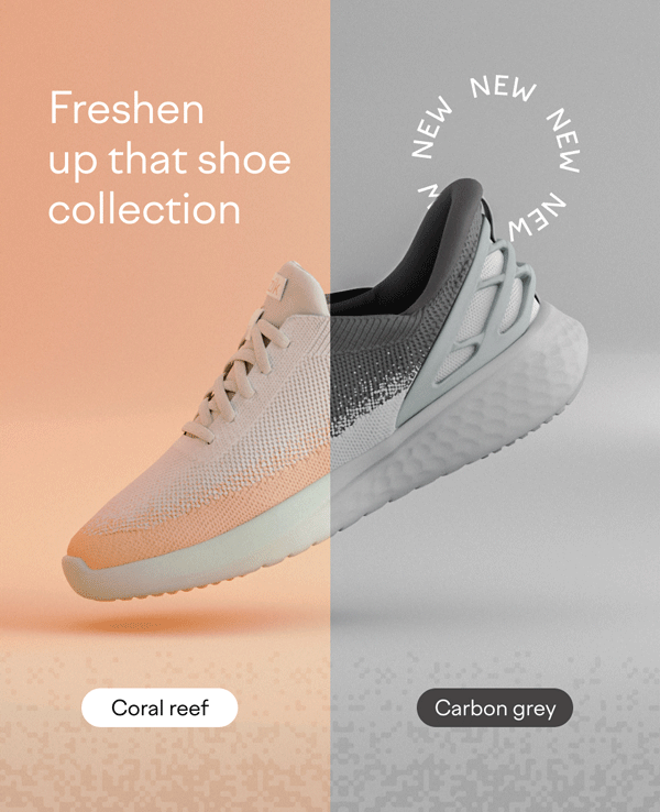 Freshen up that shoe collection - New Athens Coral Reef - New Athens Carbon Grey Freshen up that shoe collection - New Athens Coral Reef - New Athens Carbon Grey