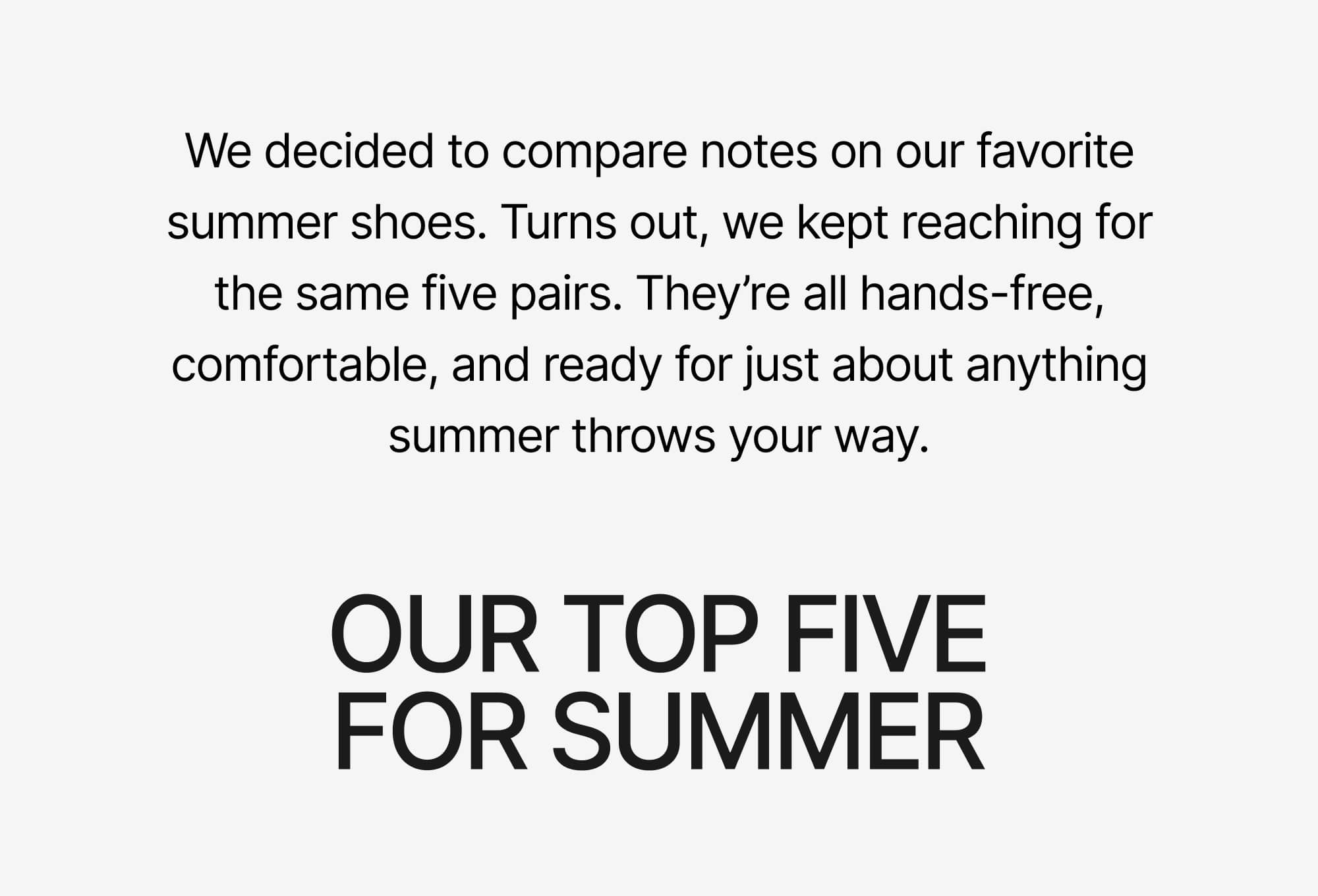 our top five for summer