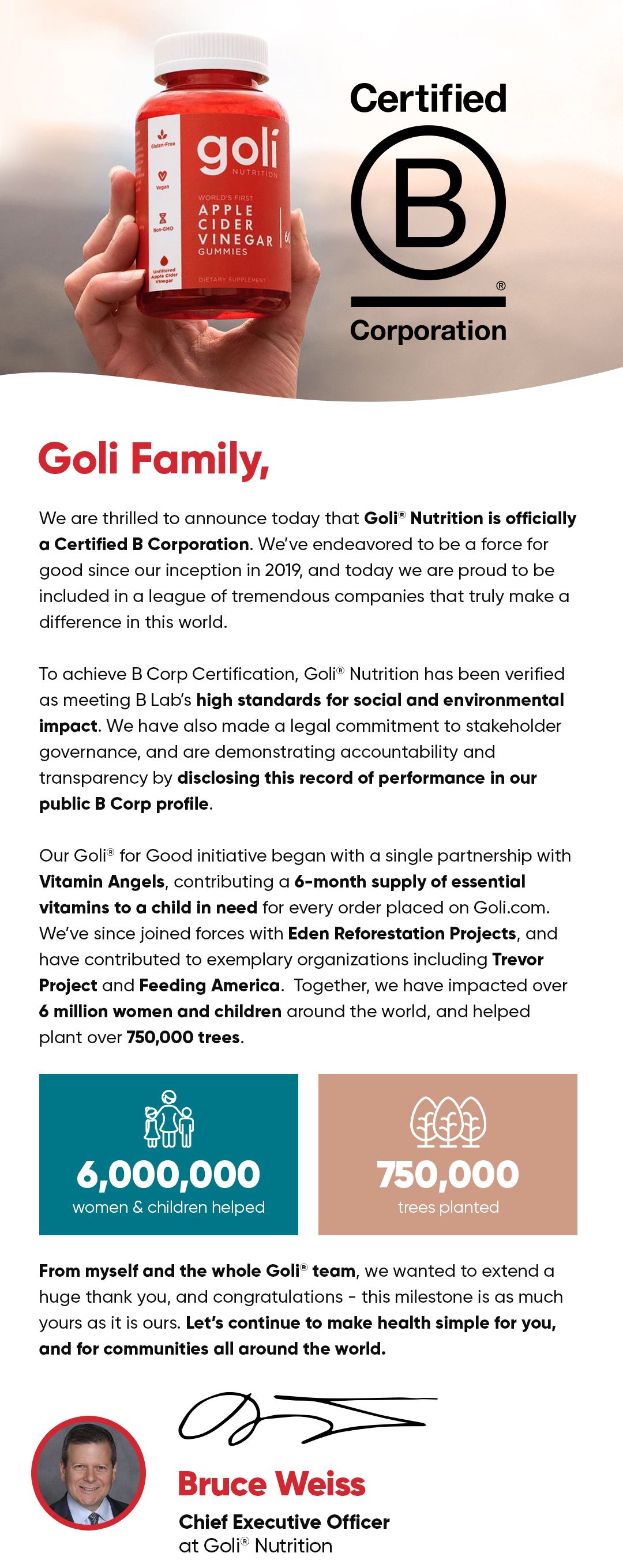 A message from our CEO 💬 Goli Nutrition