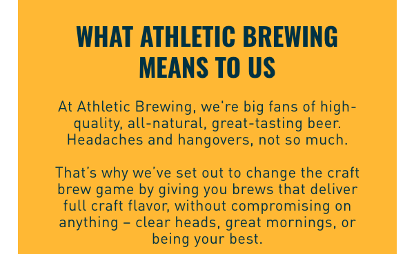 What Athletic Brewing means to us