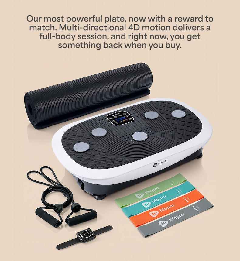 Our most powerful plate, now with a reward to match. Multi-directional 4D motion delivers a full-body session, and right now, you get something back when you buy.