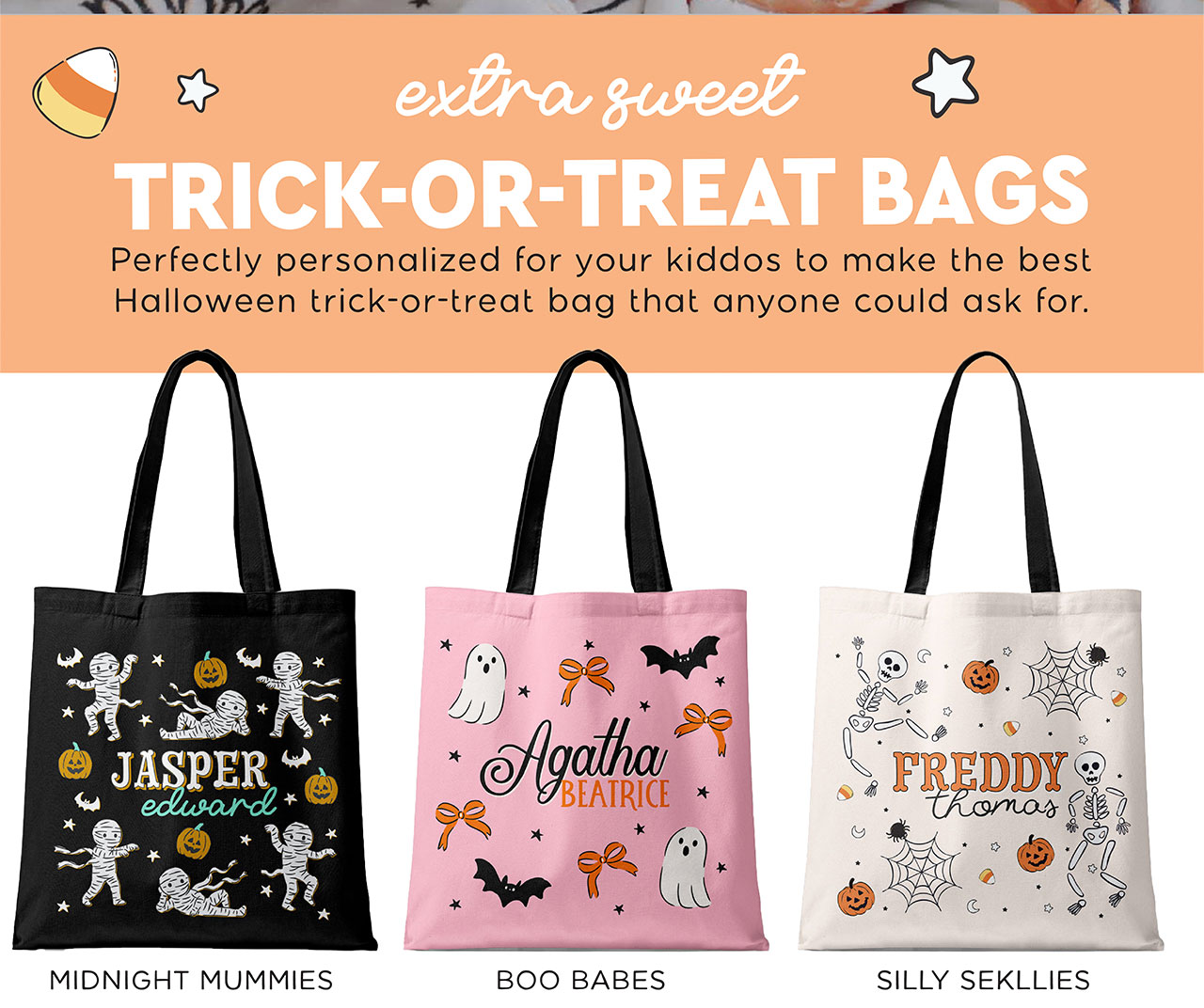 extra sweet trick or treat bags