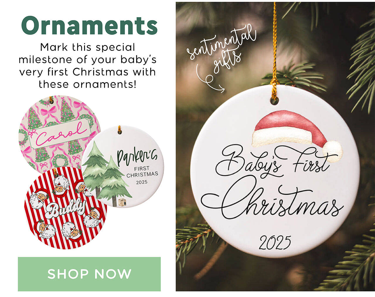 Ornaments | Mark this special milestone of your baby's very first Christmas with these ornaments!