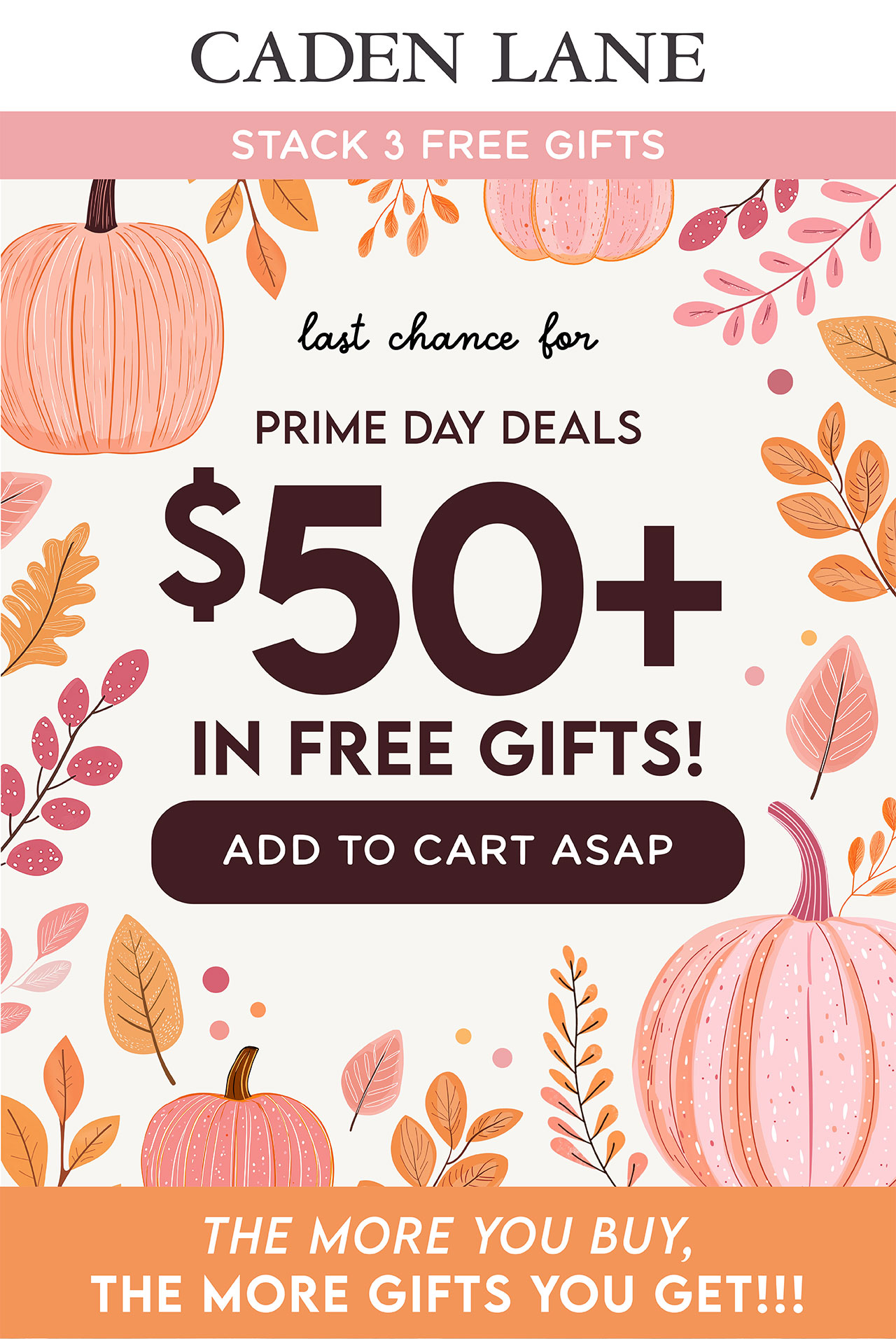 STACK 3 FREE GIFTS! LAST CHANCE FOR PRIME DAY DEALS! $50+ in free gifts! ADD TO CART ASAP!