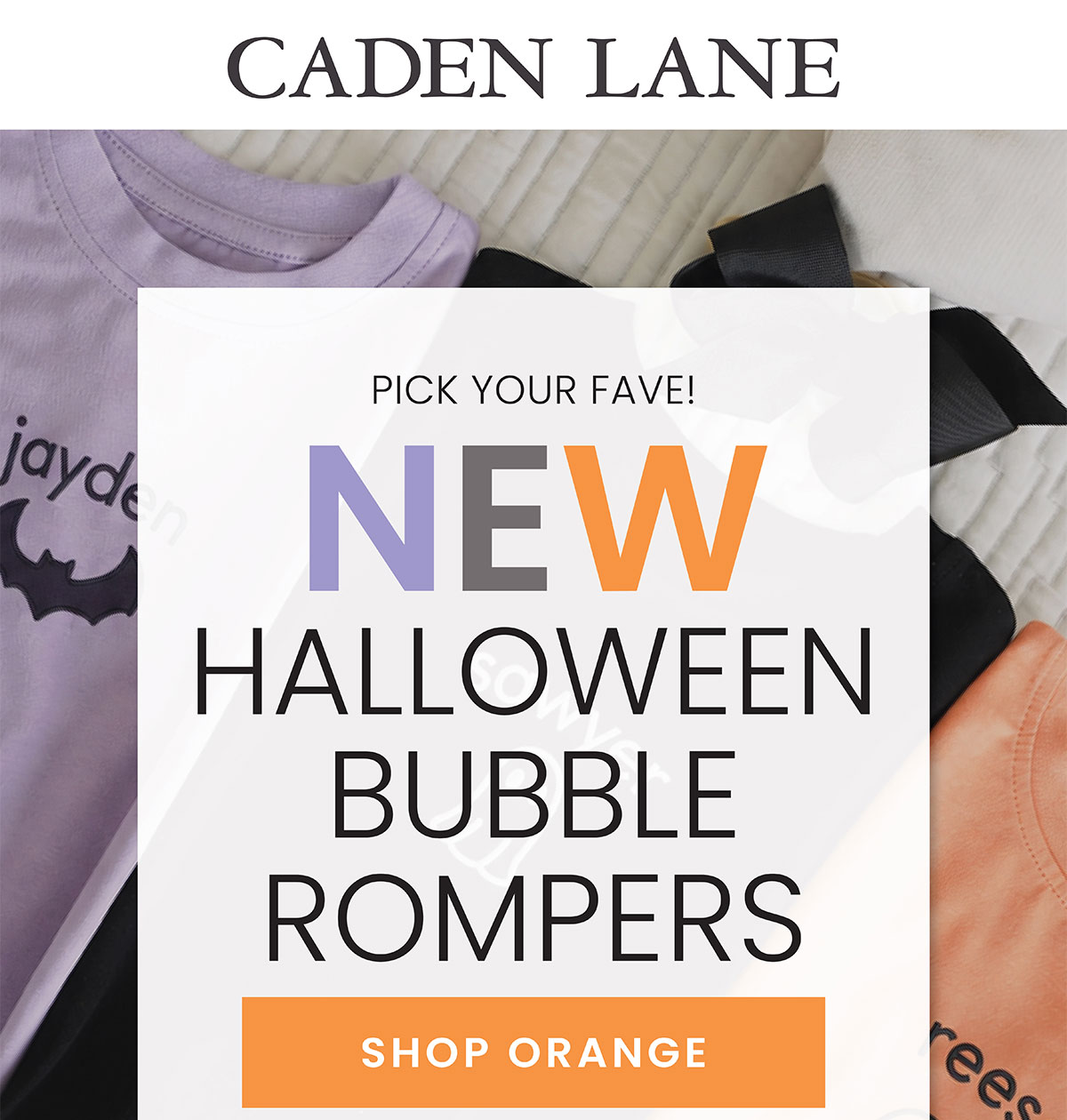 Pick Your Fave! NEW Caden Lane Halloween Bubble Rompers shop orange