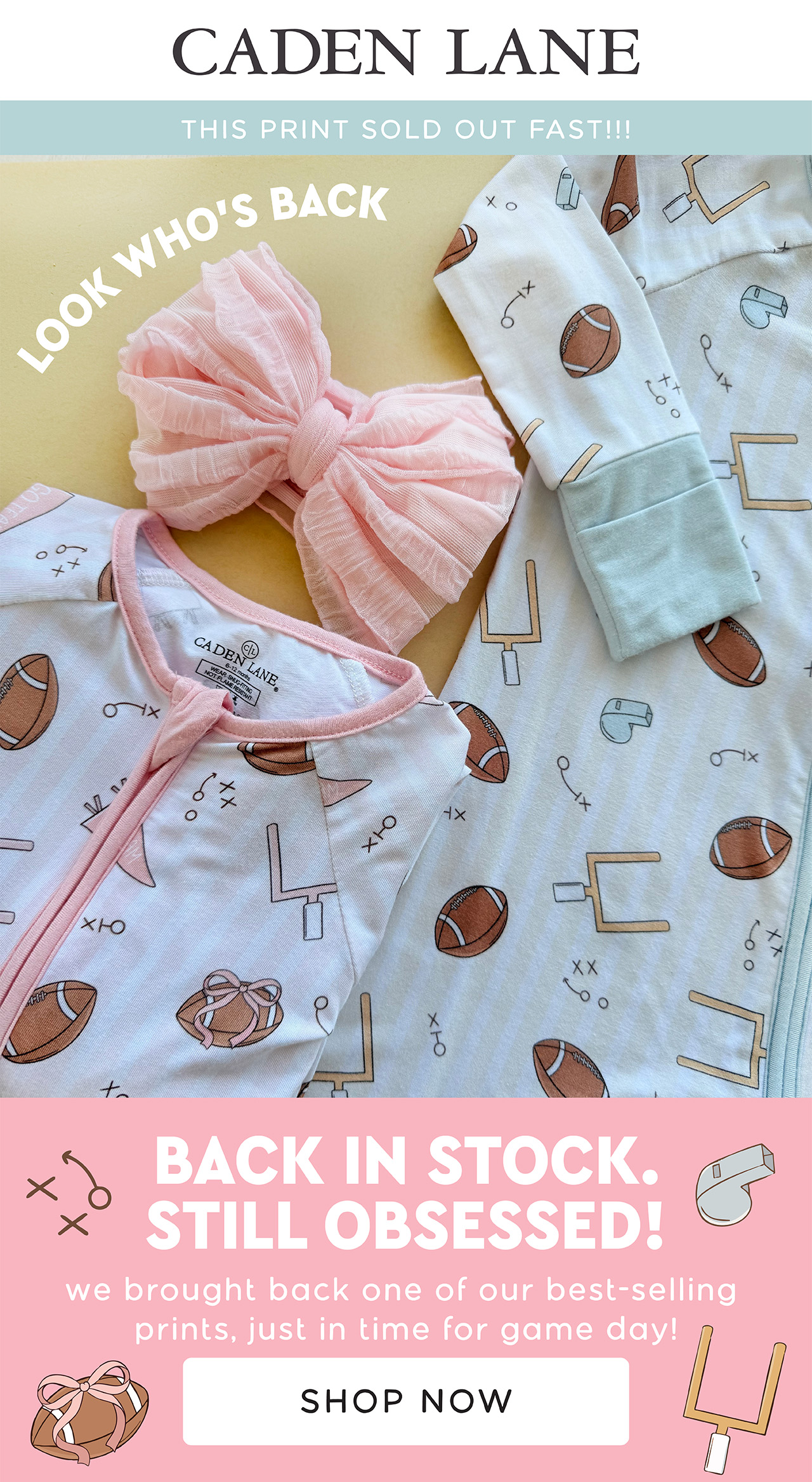 BACK IN STOCK TINY TOUCHDOWN