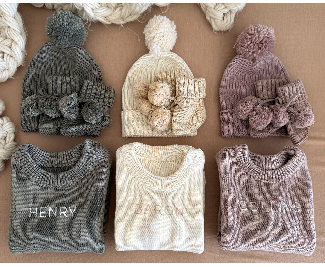 Personalized Knit Sweater Bubble Rompers