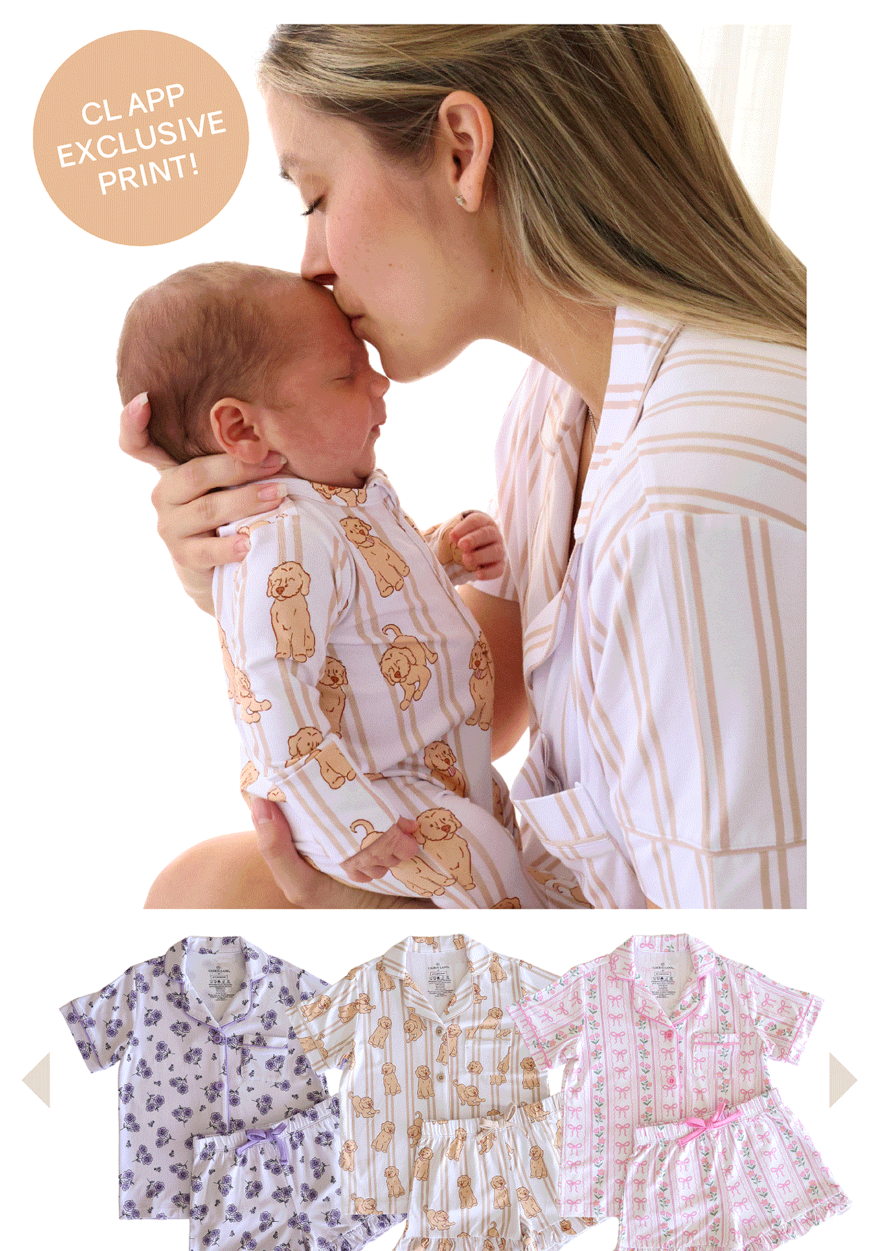 NEW short pajamas sets, made for matching moments!
