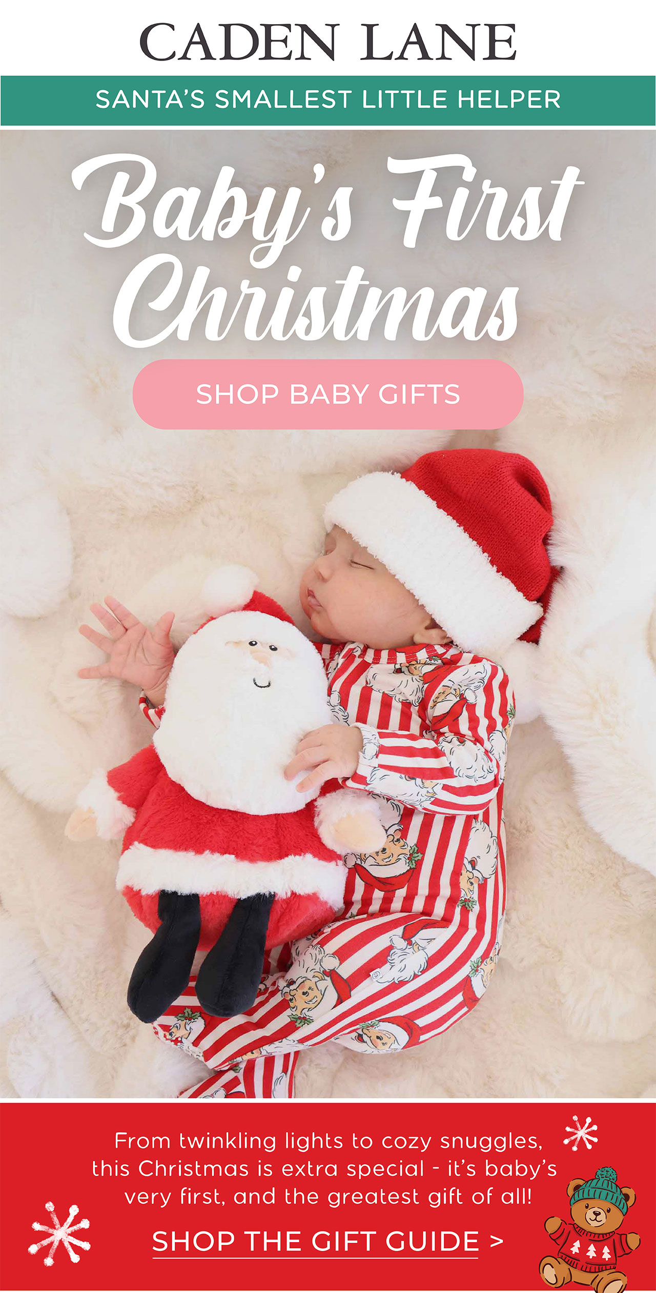 SANTA'S SMALLEST LITTLE HELPER | Baby's First Christmas | SHOP BABY GIFTS | From twinkling lights to cozy snuggles, this Christmas is extra special - it's baby's very first, and the greatest gift of all! SHOP THE GIFT GUIDE