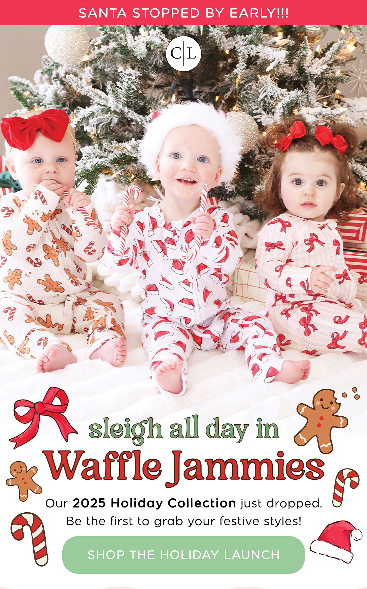 santa stopped by early!!! sleigh all day in waffle jammies | our 2025 Holiday Collection just dropped. Be the first to grab your festive styles! | SHOP THE HOLIDAY LAUNCH