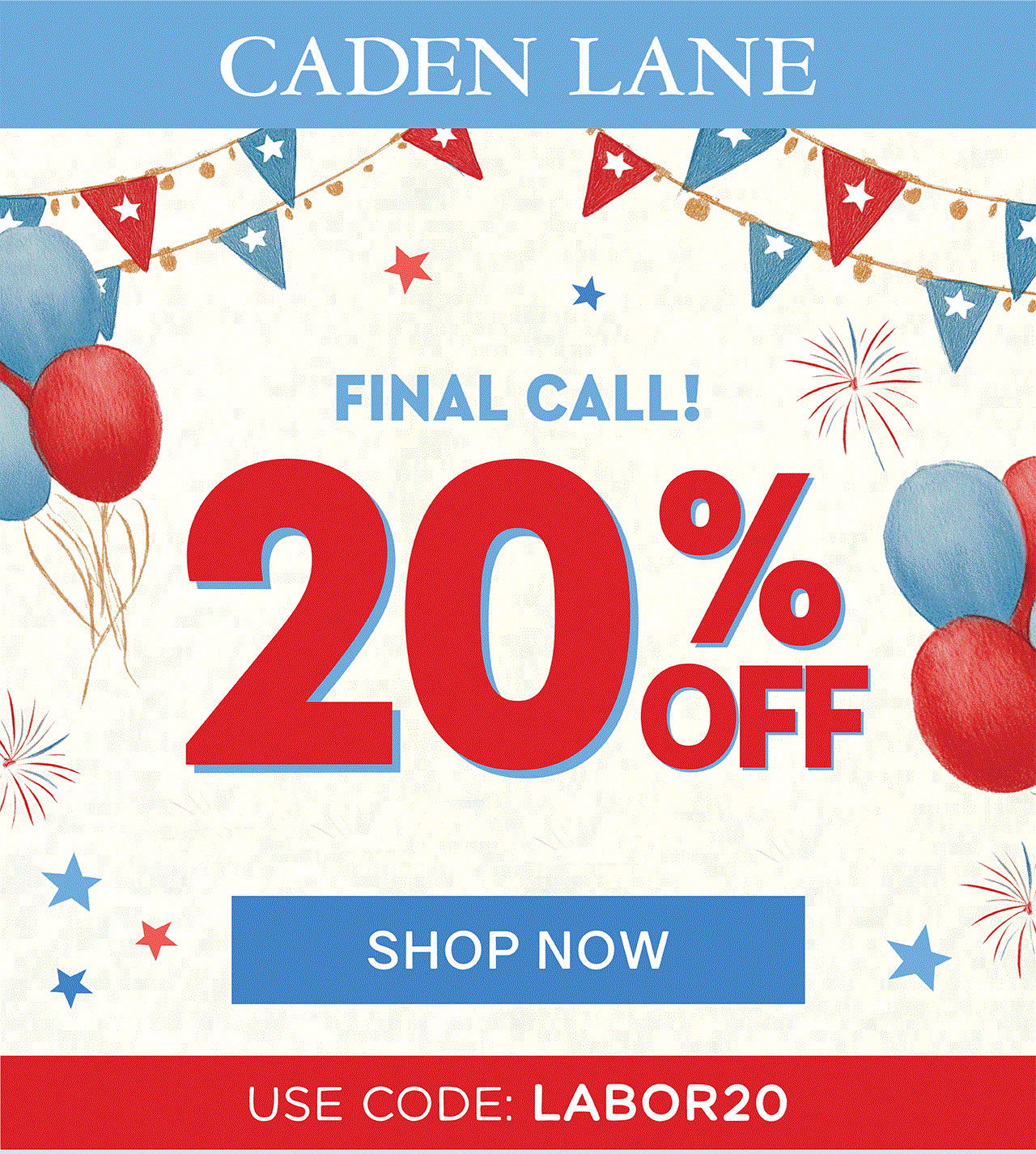 FINAL CALL FIR 20% OFF!