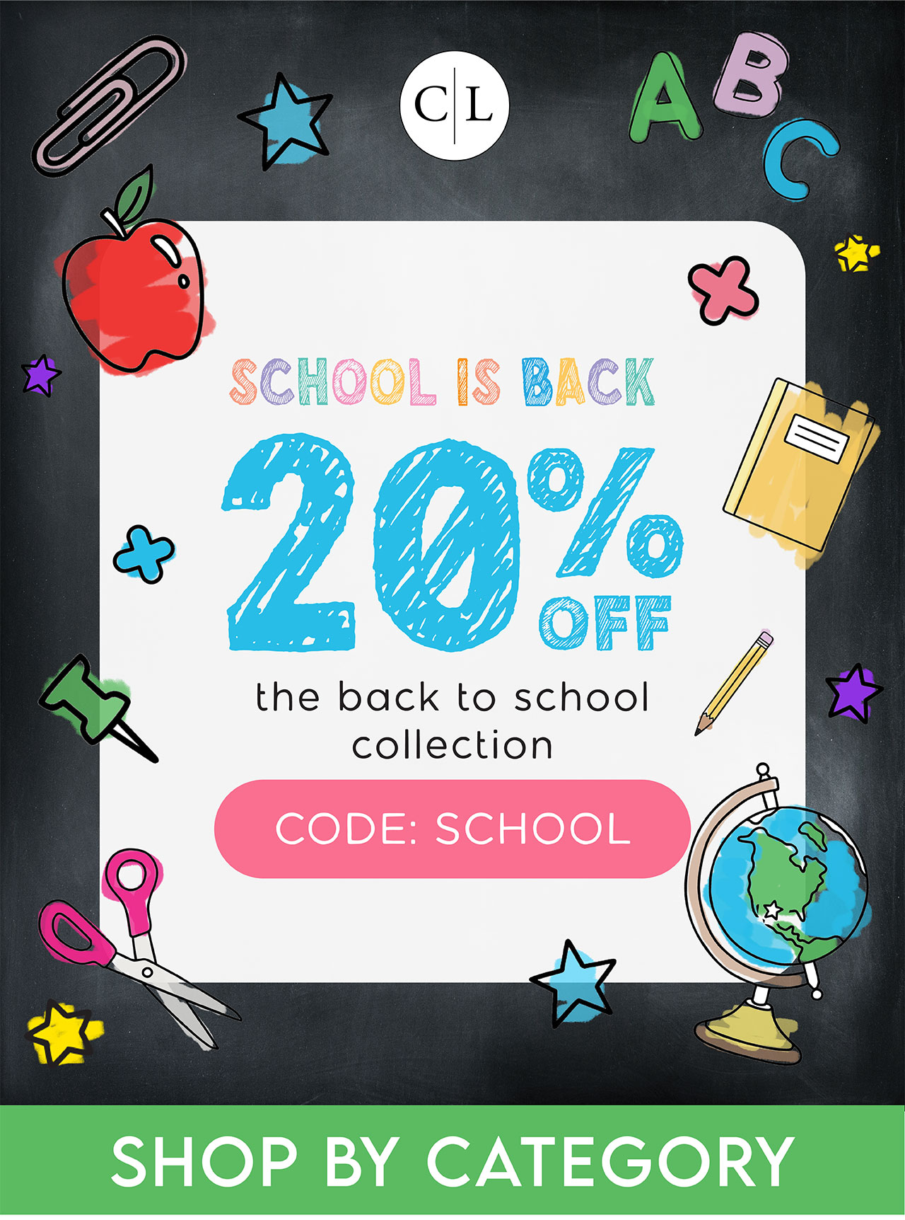 SCHOOL IS BACK! 20% OFF the back to school collection | CODE: SCHOOL