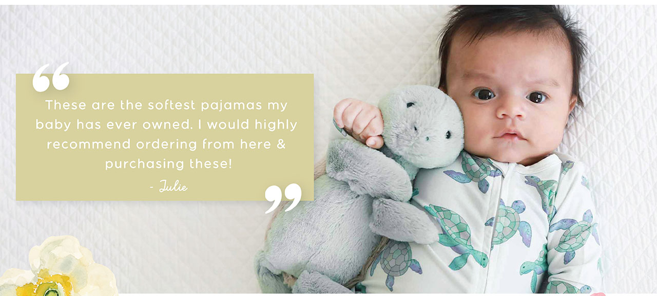 These are the softest pajamas my baby has ever owned. I would highly recommend ordering from here & purchasing these! - Julie