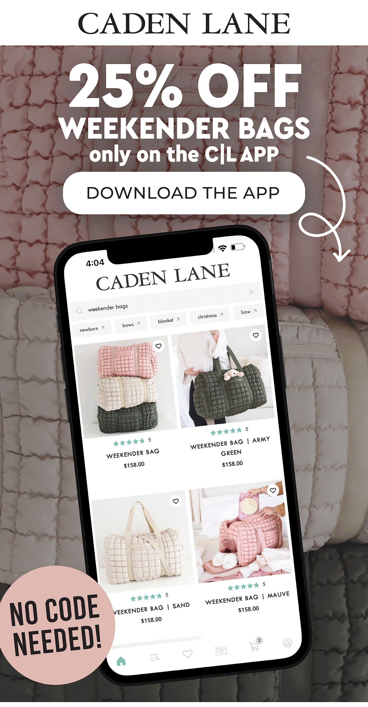 25% OFF WEEKENDER BAGS!