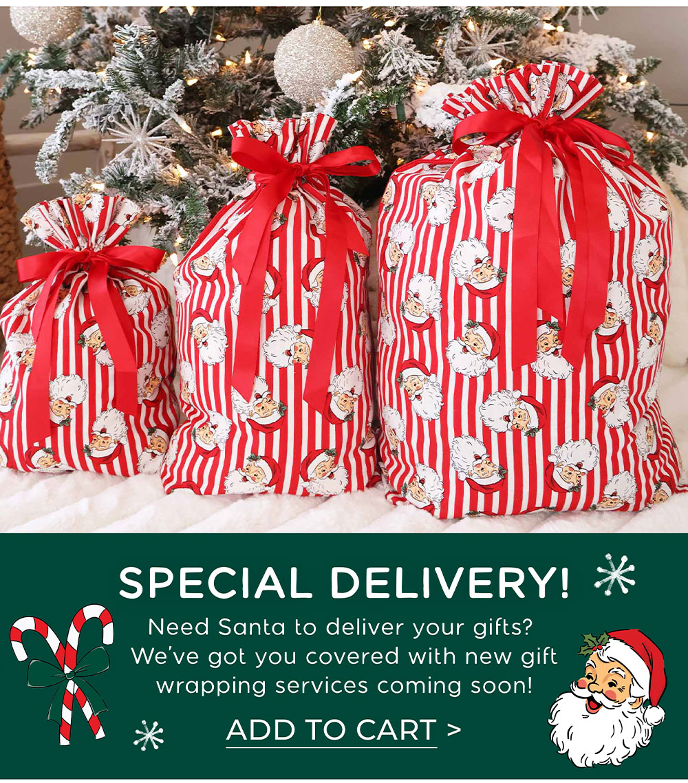 Special Delivery! Need Santa to deliver your gifts? We've got you covered with new gift wrapping services coming soon!