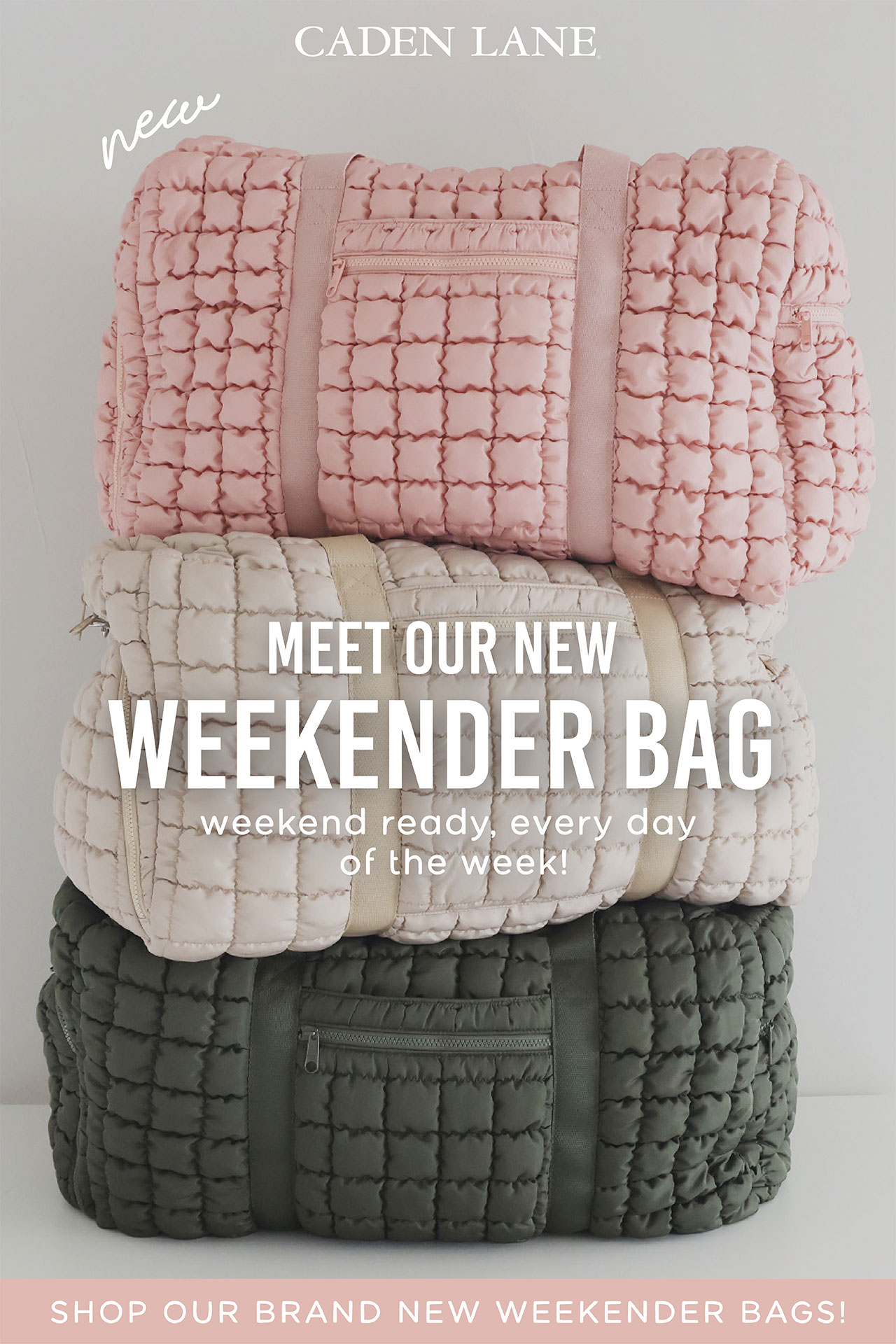 NEW! METT OUR NEW WEEKENDER BAG | weekend ready, every day of the week! | SHOP OUR BRAND NEW WEEKENDER BAGS