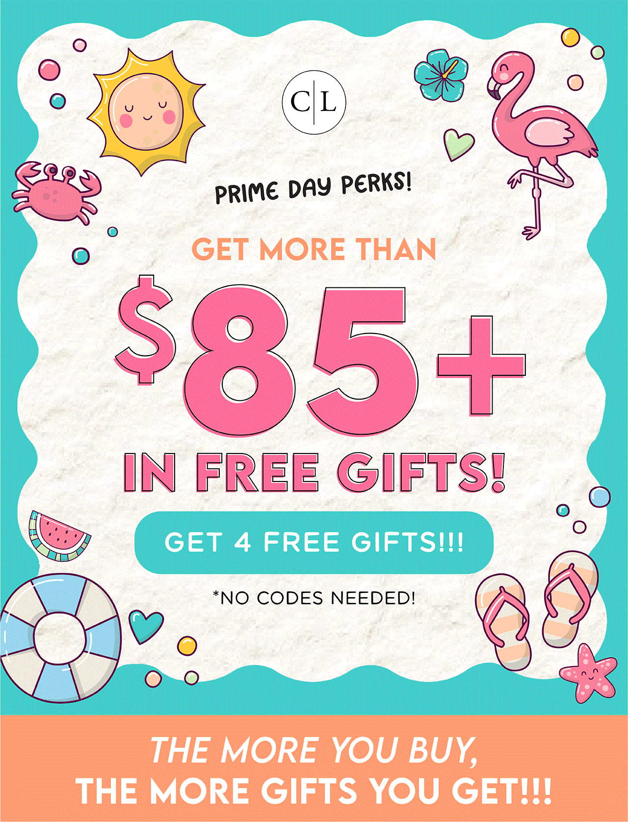 prime day perks! get more than $85 in free gifts! get 4 free gifts! NO CODES NEEDED!