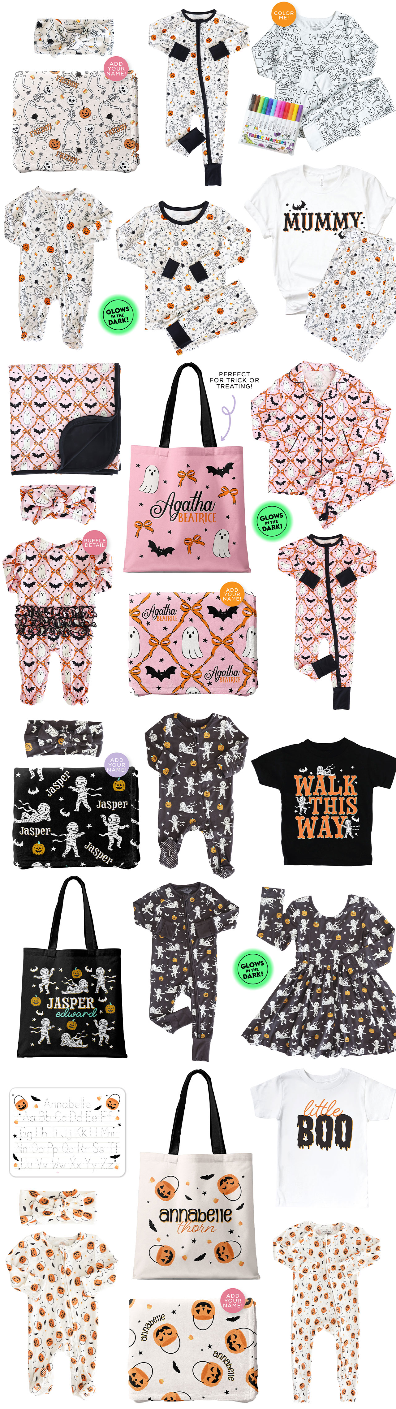 GLOWS IN THE DARK | PERFECT FOR TRICK OR TREATING | ADD YOUR NAME!