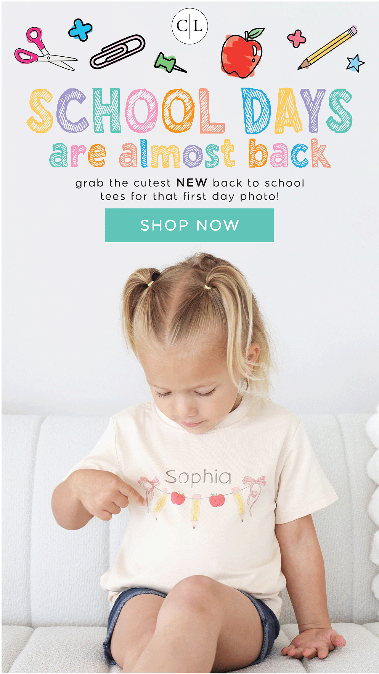 SCHOOL DAYS are almost back! grab the cutest NEW back to school tees for that first day photo! | SHOP NOW