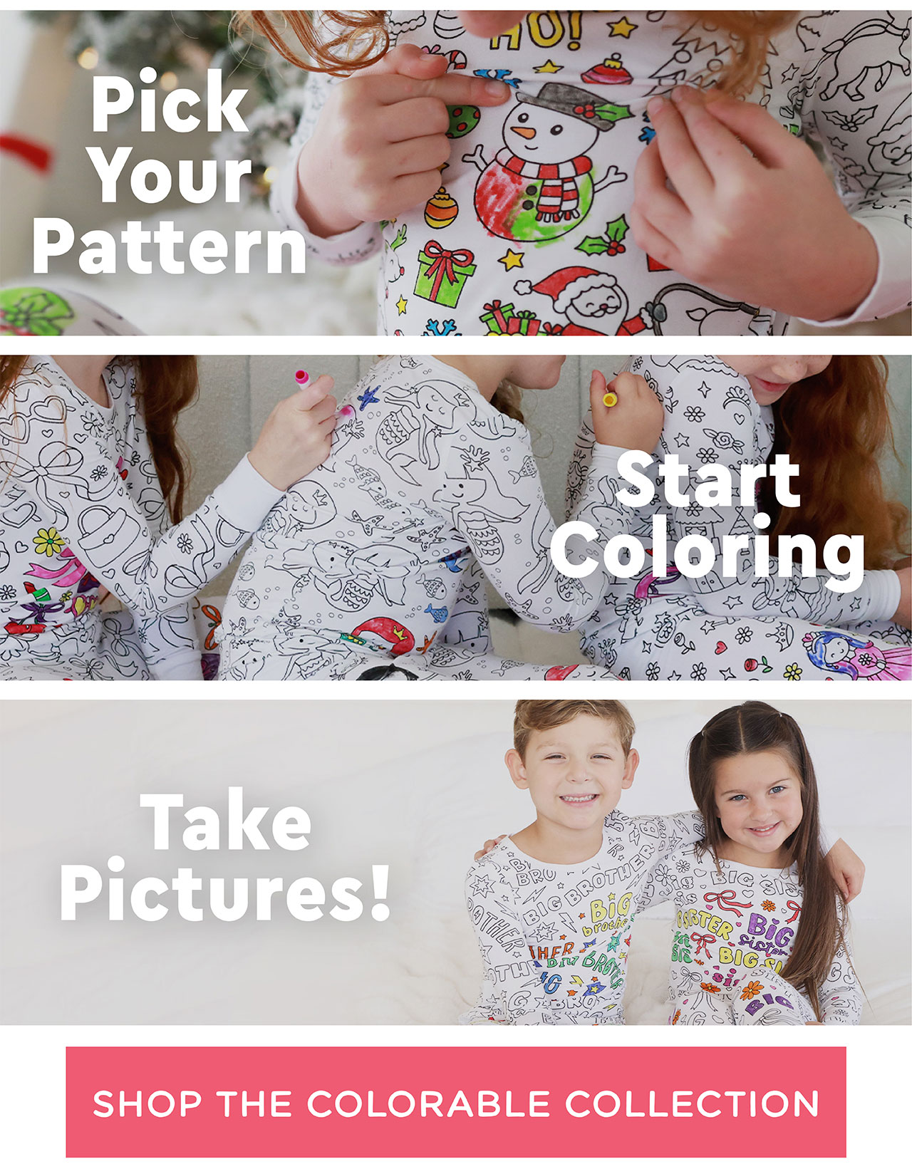 PICK YOUR PATTERN | START COLORING | TAKE PICTURES!