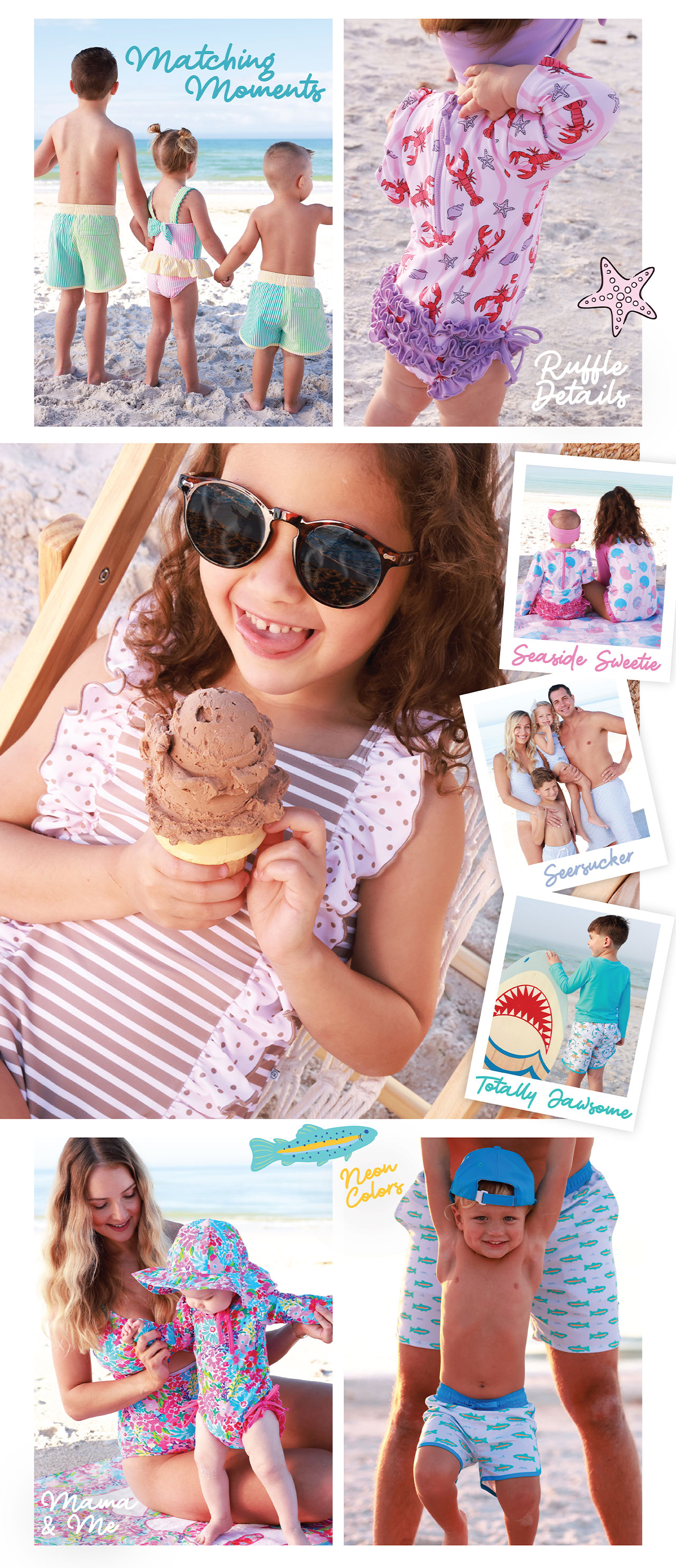 Lifestyle image of our 2026 Family Matching Swim Styles