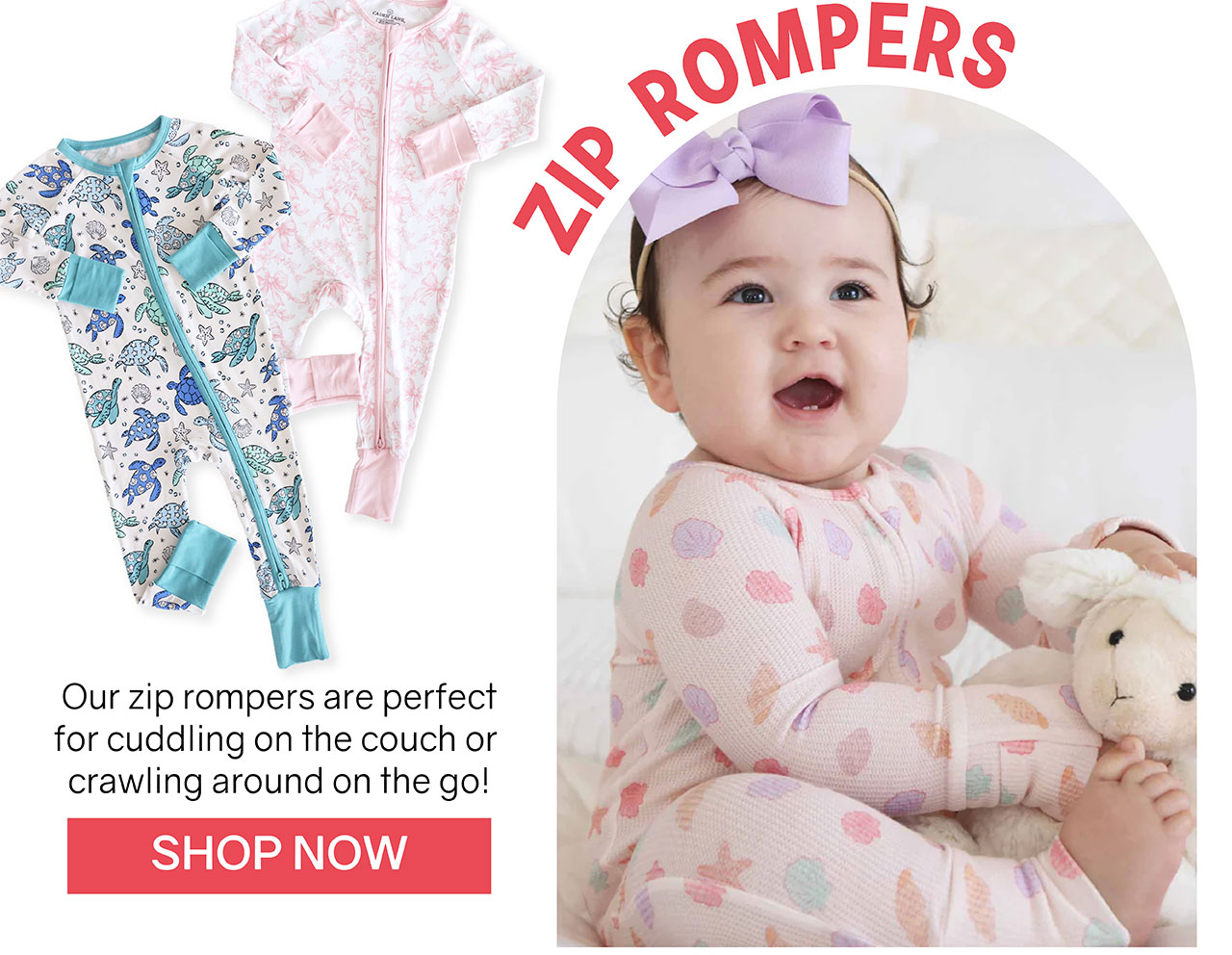 ZIP ROMPERS | Our zip rompers are perfect for cuddling on the couch or crawling around on the go!