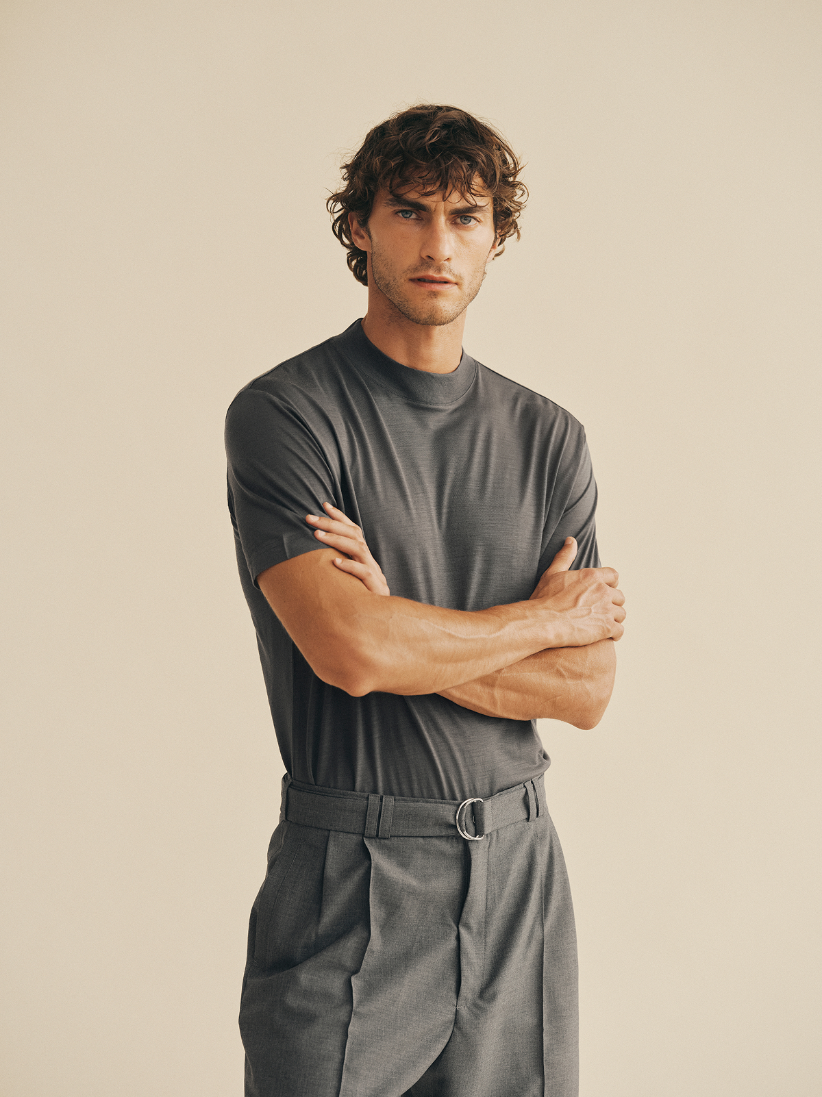 Wool Hi-Neck T-Shirt