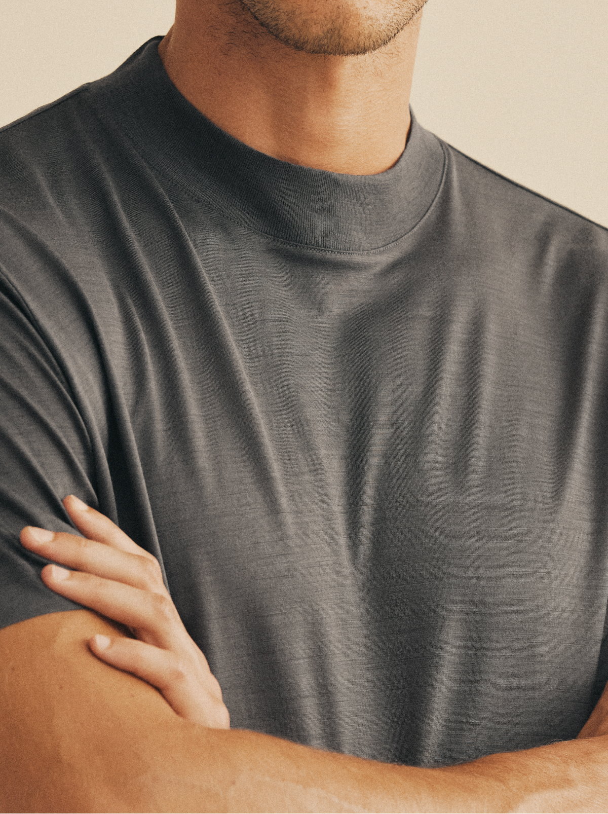 Wool Hi-Neck T-Shirt