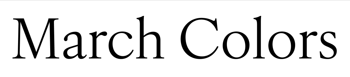 an image of a black and white logo with the words march colors