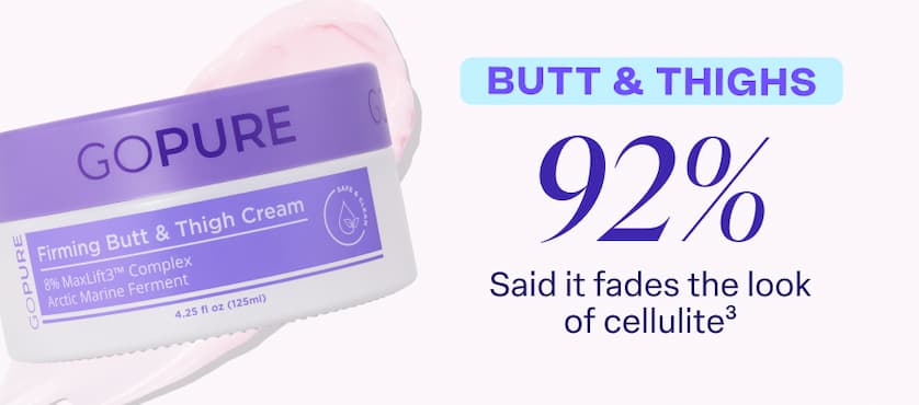 BUTT & THIGHS 92% Said it fades the look of cellulite³