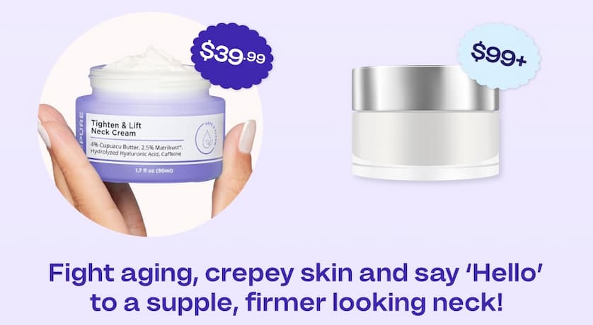 Fight aging, crepey skin, and say 'Hello' to a supple, firmer looking neck.