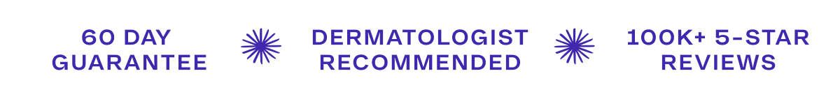 100k+ 5-star reviews, dermatologist recommended, Formulated in the usa
