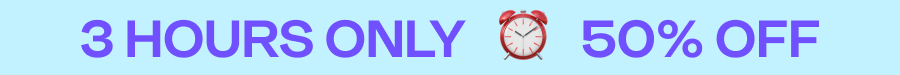 3 hours only - 50% off