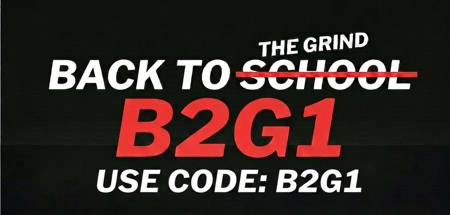 Man on exercise bike with "B2G1" sale text.