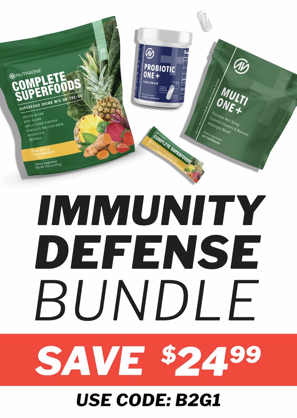 Immunity Defense Bundle - $24.99 off - Use Code B2G1 - Start your new year new me early and get your immune system on track with the consistent support it needs with the Immune Defense Stack. 