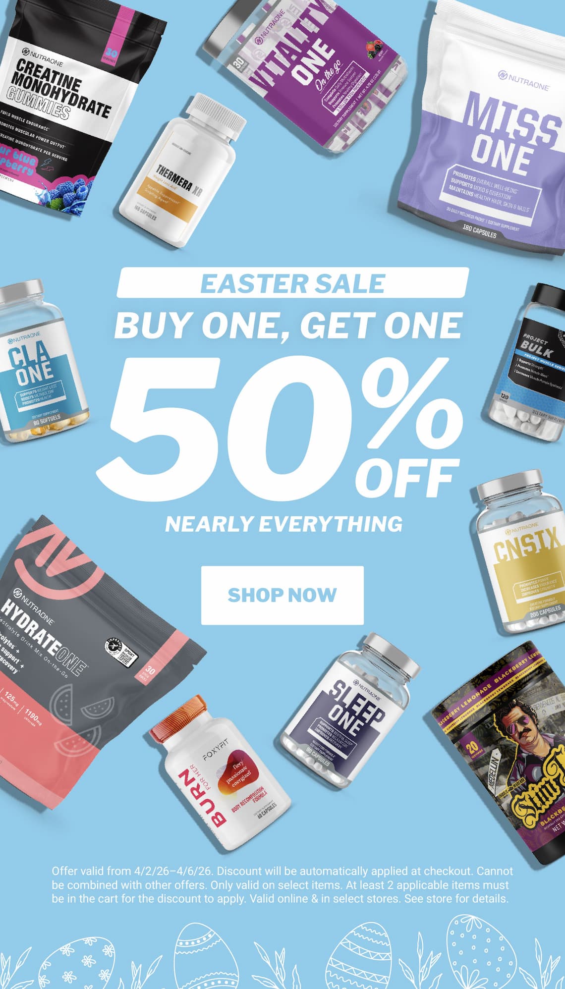 Buy One, Get One 50% Off Select Items.