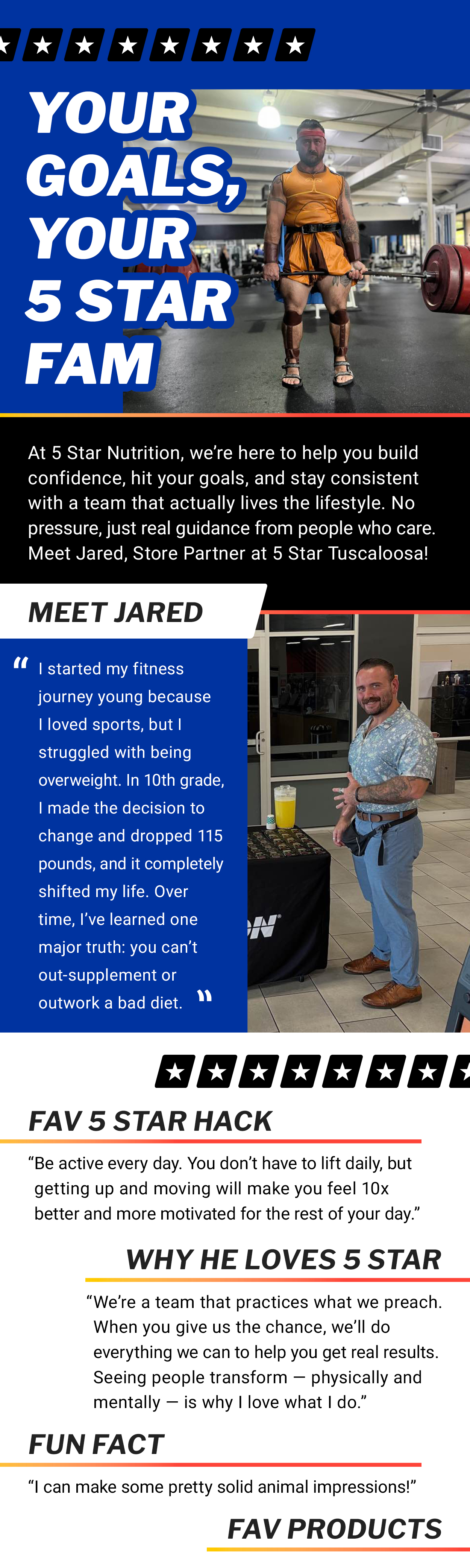 Your Goals, Your 5 Star Fam