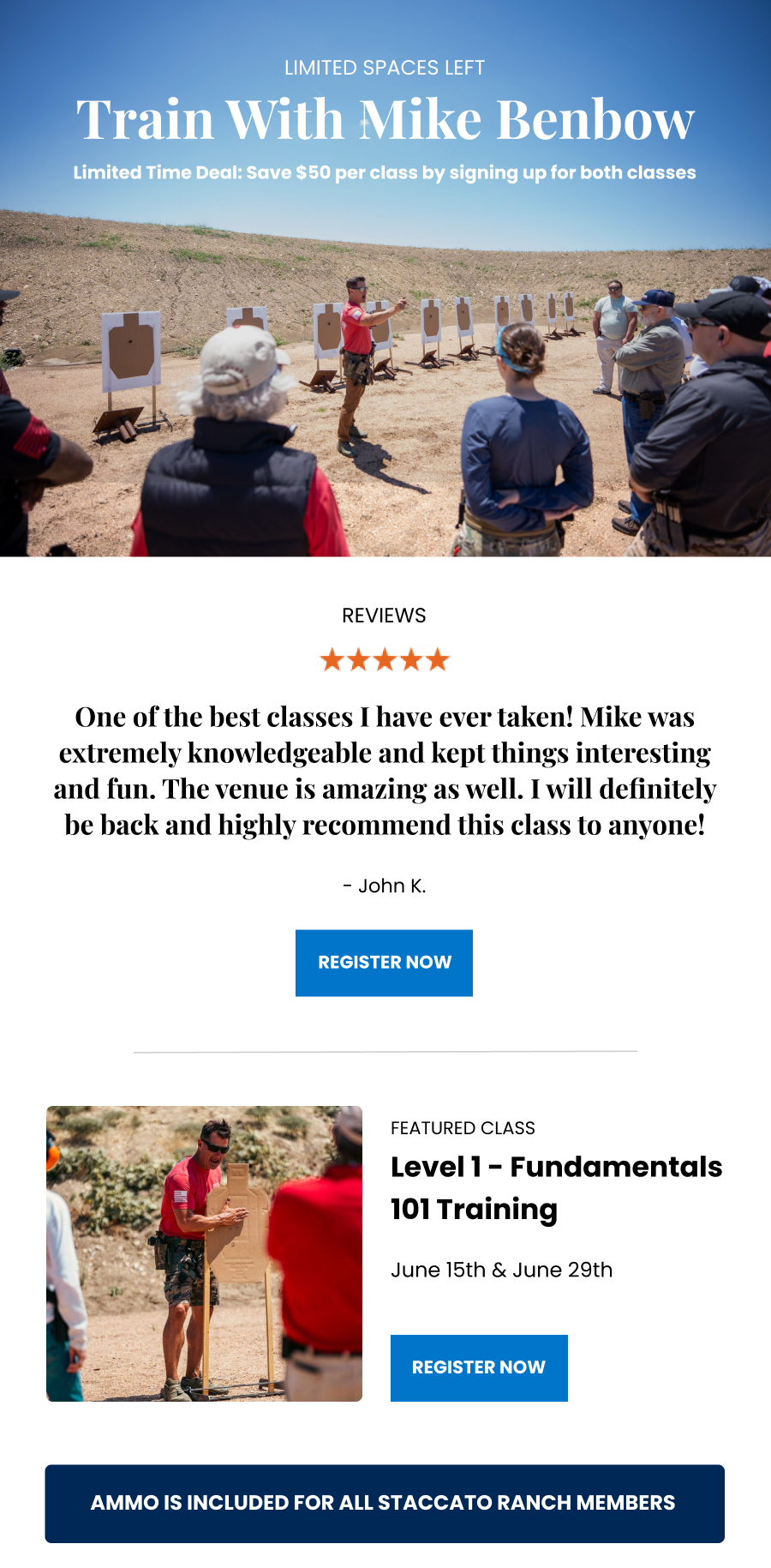 Train With Mike Benbow - Click to Register Now