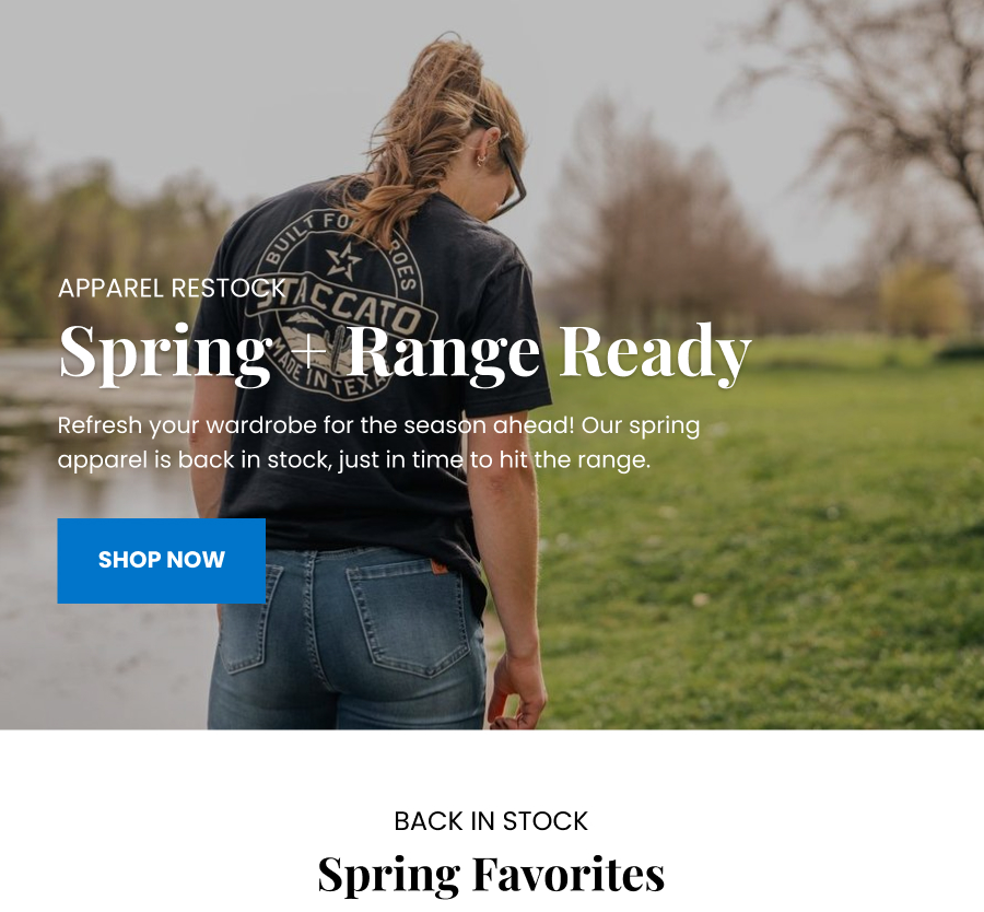 Spring and Range Ready - Click to Shop Now