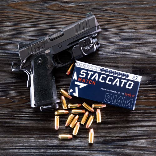 picture of Staccato C and Match Grade Ammo