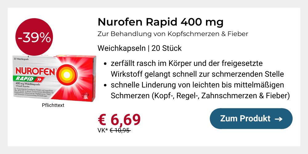 Nurofen Rapid - Zur Behandlung von Kopfschmerzen & Fieber