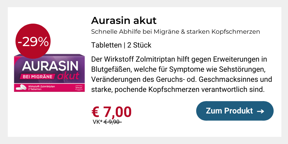 Aurasin akut - Schnelle Abhilfe bei Migräne & starken Kopfschmerzen