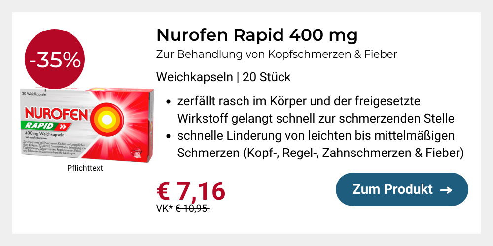 Nurofen Rapid - Zur Behandlung von Kopfschmerzen & Fieber