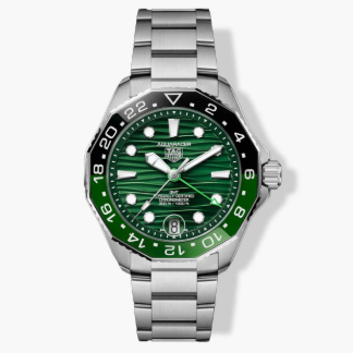 TAG Heuer Aquaracer Professional 300 GMT Green Dial Steel Bracelet - 42mm