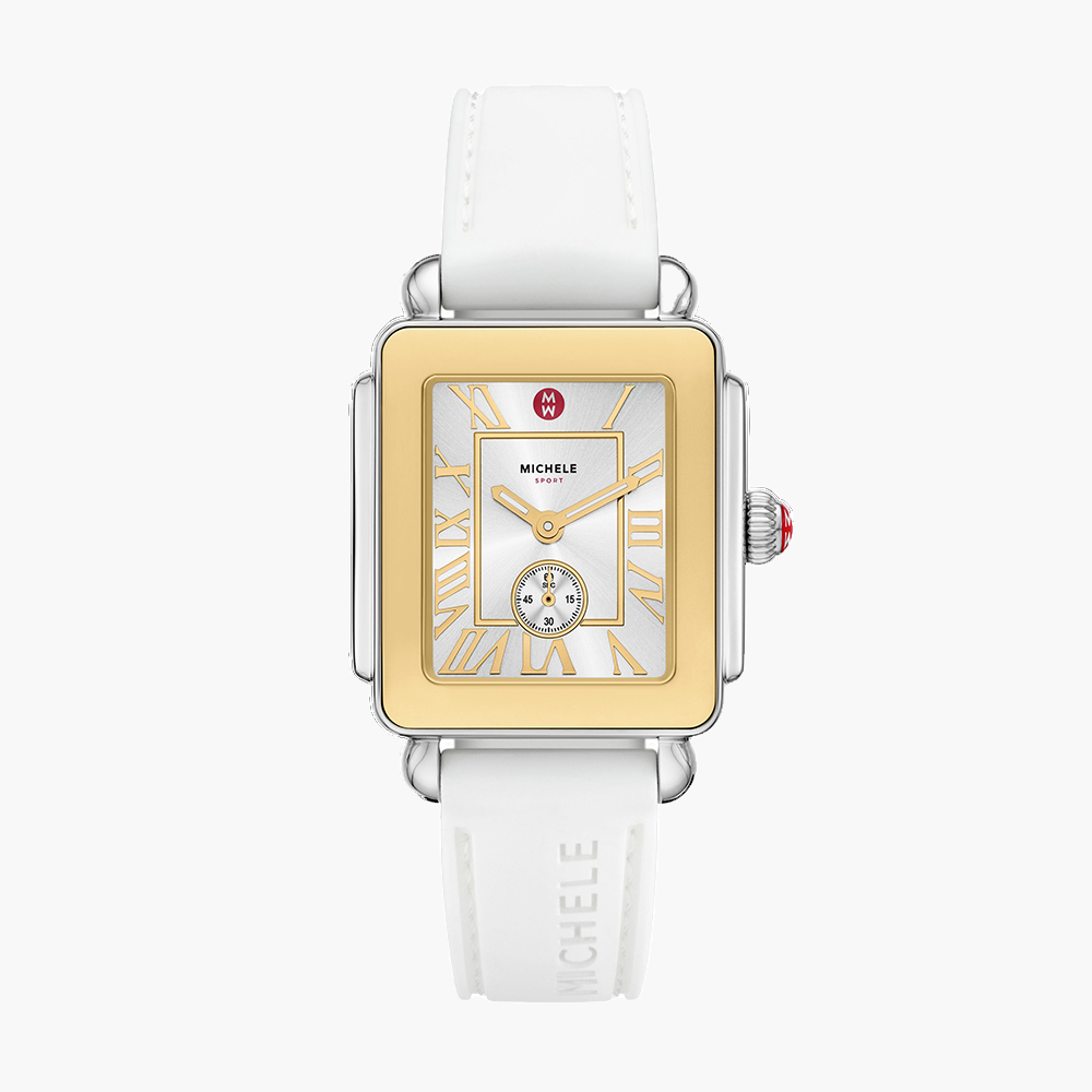 Michele Deco Sport Mid on White Silicone Strap