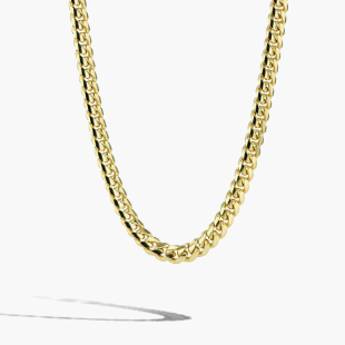 20 inch Solid Gold Cuban Link Chain Necklace - 4mm