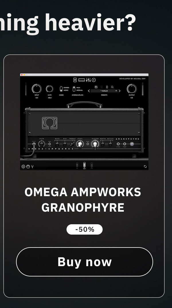 Omega Ampworks Granophyre -50% From dirty blues to crushing metal, this dark horse is sure to surprise you.