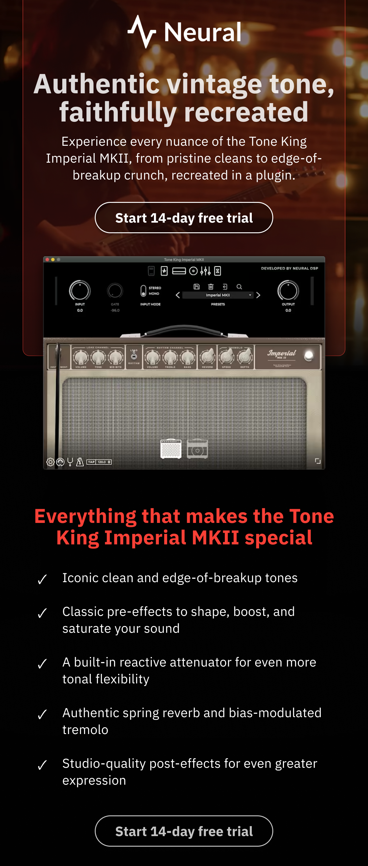 Authentic vintage tone, faithfully recreated