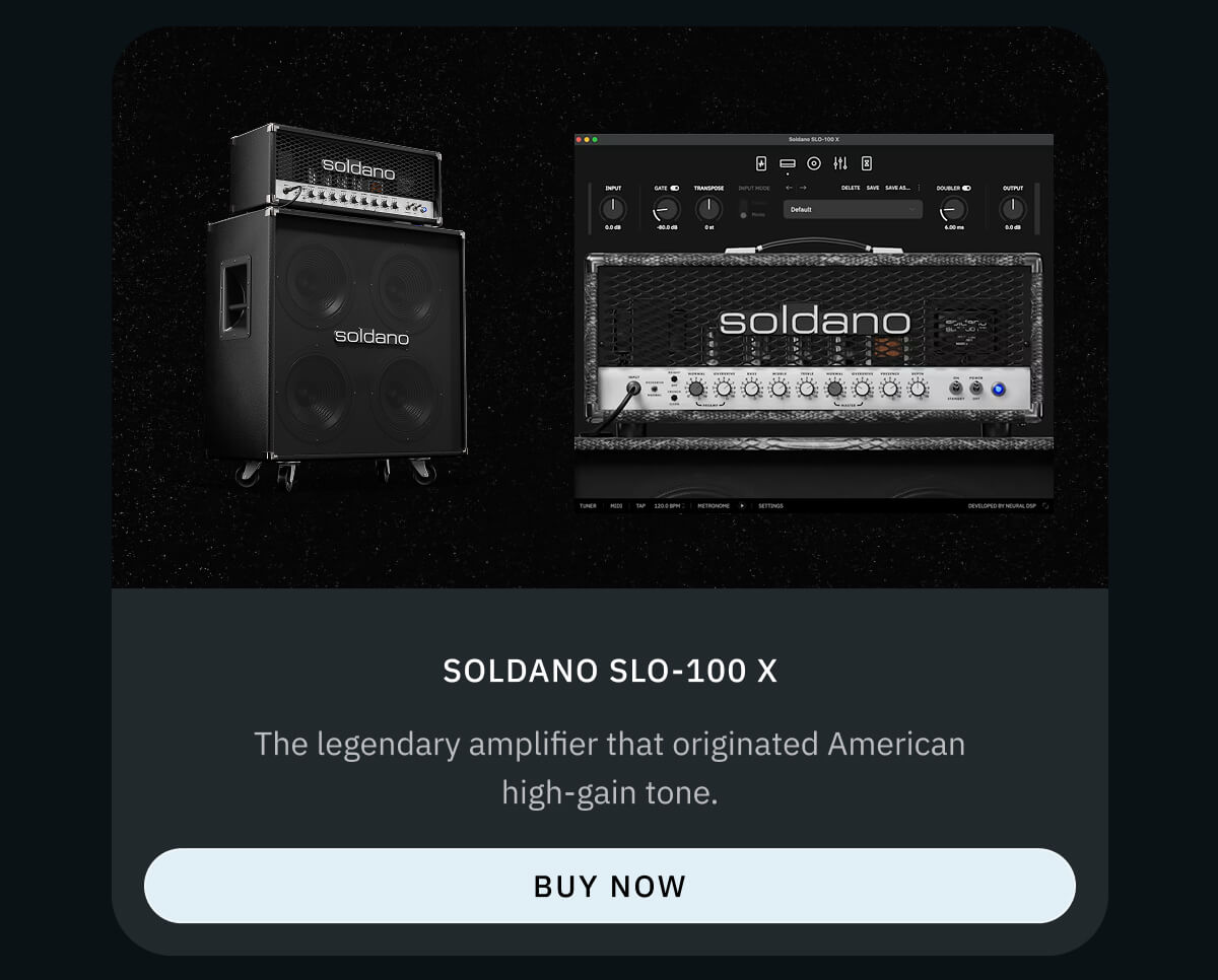 Soldano SLO-100 X The legendary amplifier that originated American high-gain tone.